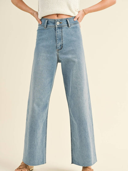 The Sarah Wide Leg Denim Pants