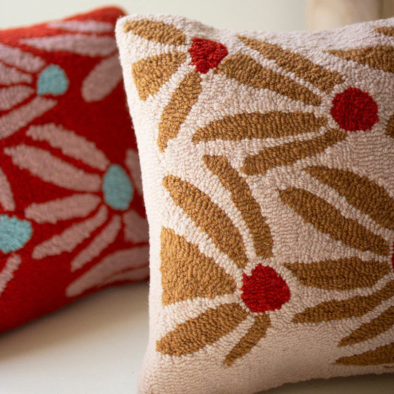 Hand Hooked Pillows - Flowers