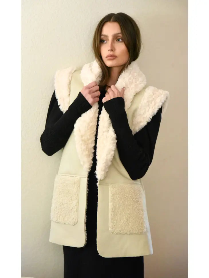 Riley Faux Fur Leather Vest