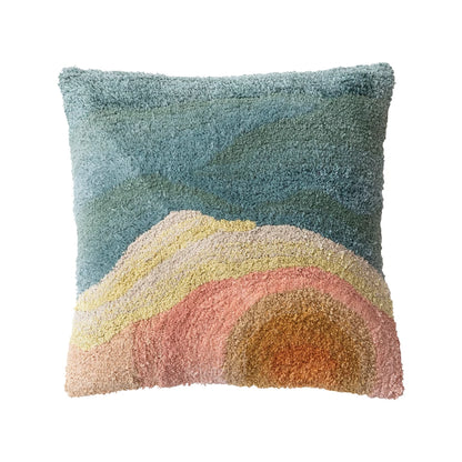 20&quot; Square Cotton Blend Tufted Pillow w/ Abstract Design