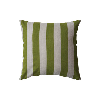 20&quot; Square Cotton &amp; Linen Printed Pillow w/ Stripes