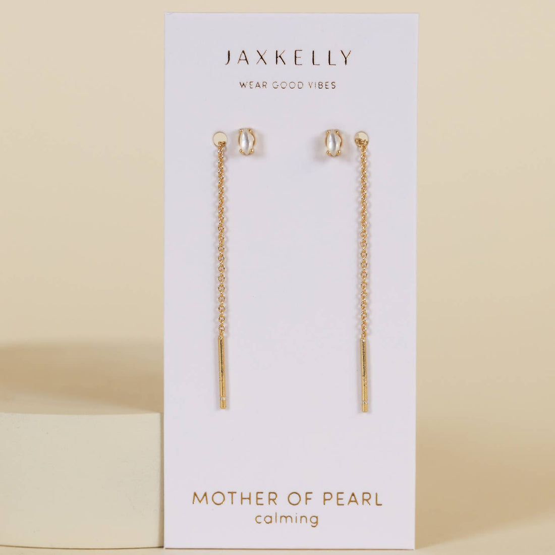 Studded Threader - Mother of Pearl - Earrings