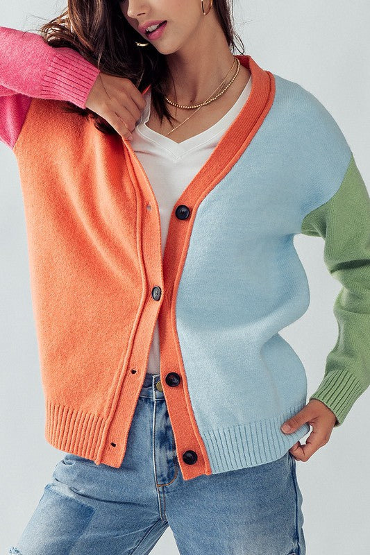 Hailee Multi Color Cardigan Sweater