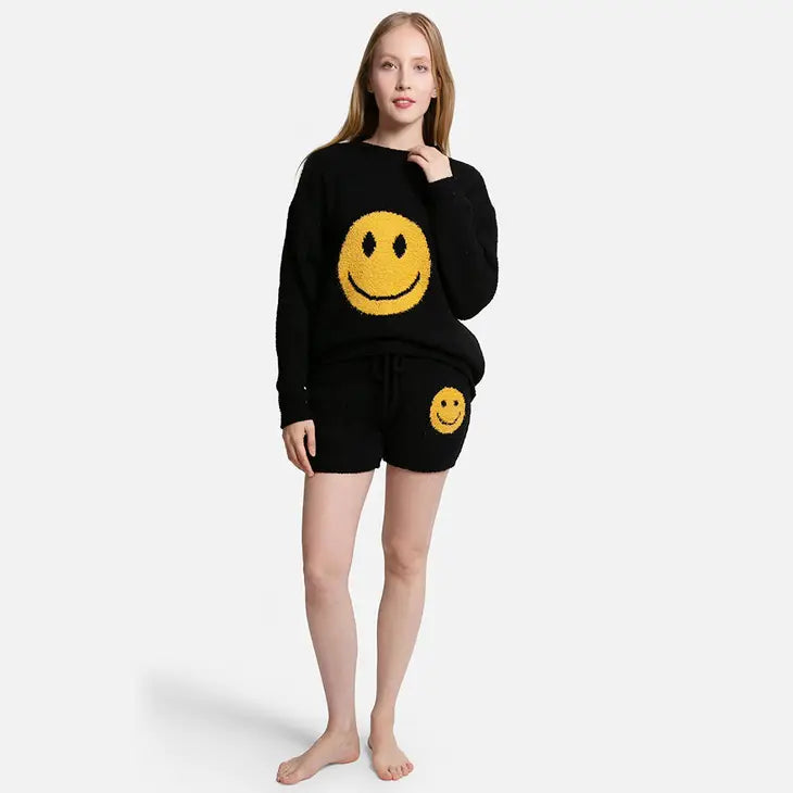 Happy Face Luxury Soft Shorts w/Pockets